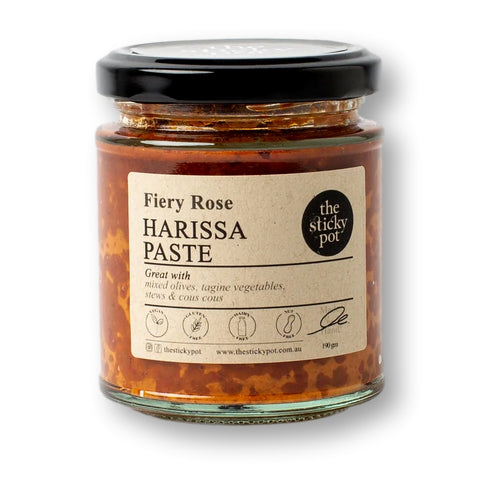 The Sticky Pot Fiery Rose Harissa Paste 190g