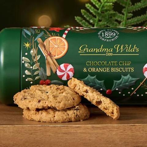 Candy Cane Cracker Tin – Assorted Biscuits 150g