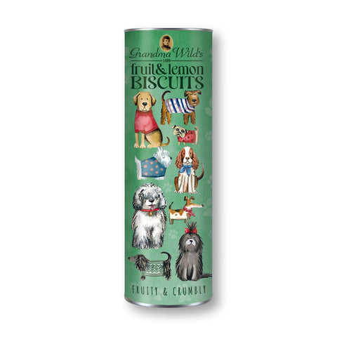 Fruit & Lemon Biscuits - Dogs in Jumper Tube 200g
